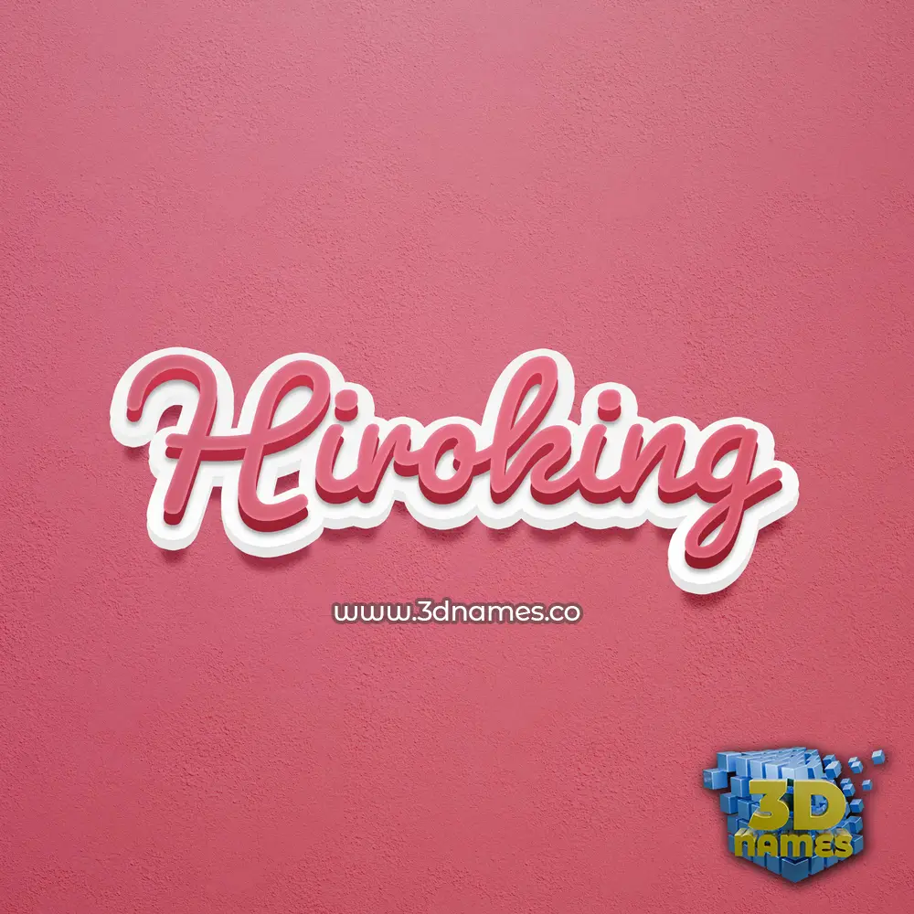 hiroking in Red Scribble style - 3D name wallpaper