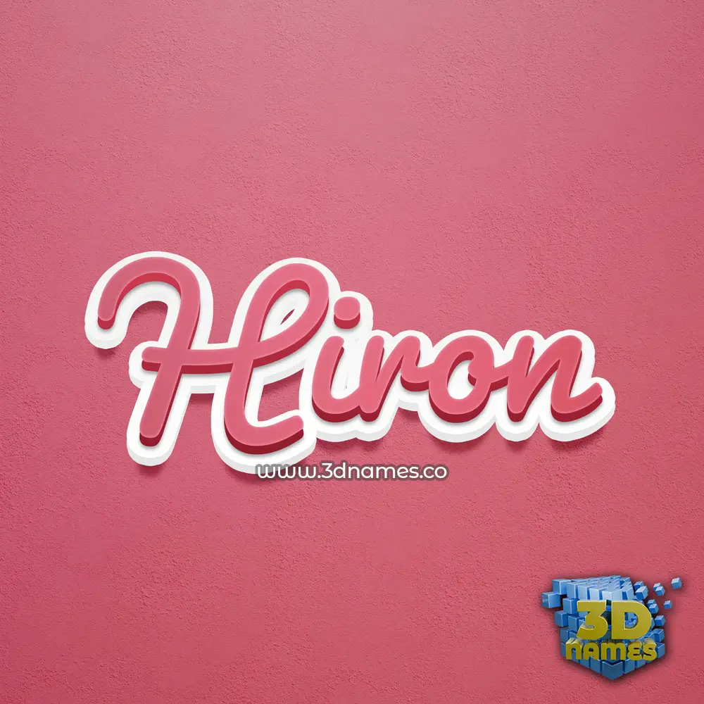 hiron in Red Scribble style - 3D name wallpaper