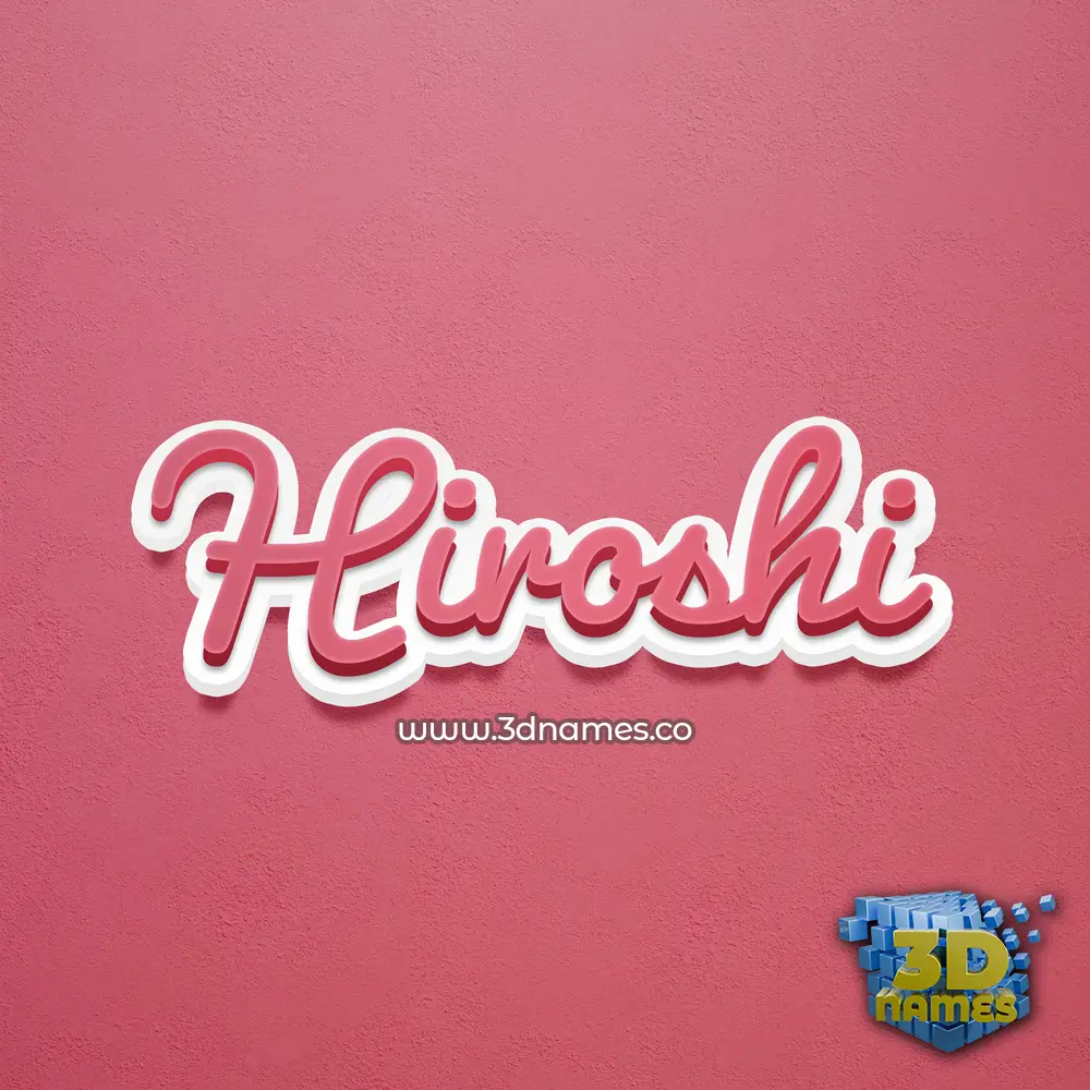 hiroshi in Red Scribble style - 3D name wallpaper