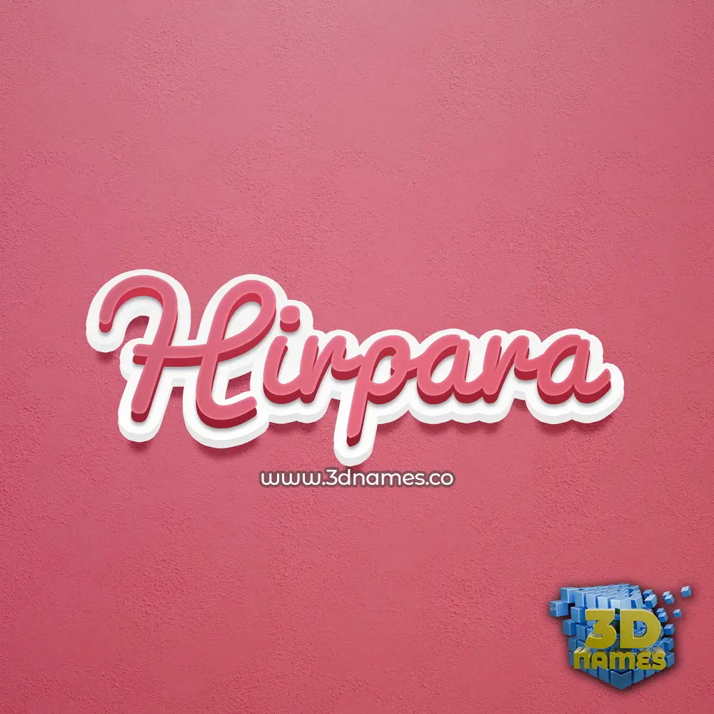 hirpara in Red Scribble style - 3D name wallpaper