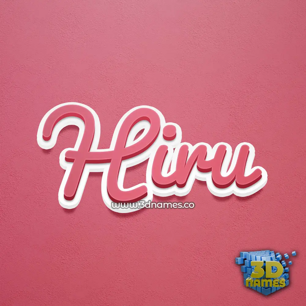hiru in Red Scribble style - 3D name wallpaper