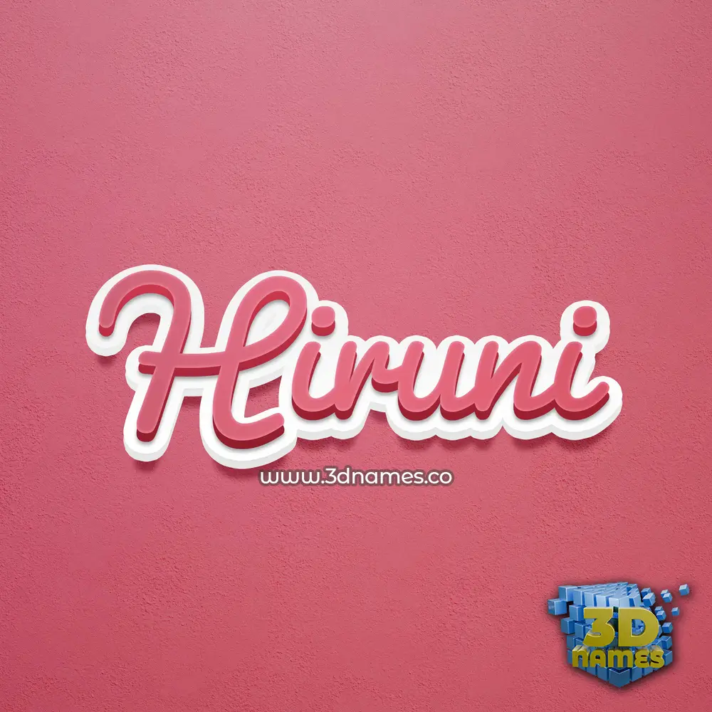 hiruni in Red Scribble style - 3D name wallpaper