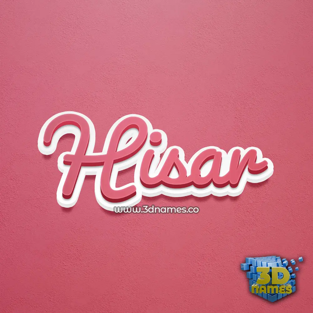 hisar in Red Scribble style - 3D name wallpaper