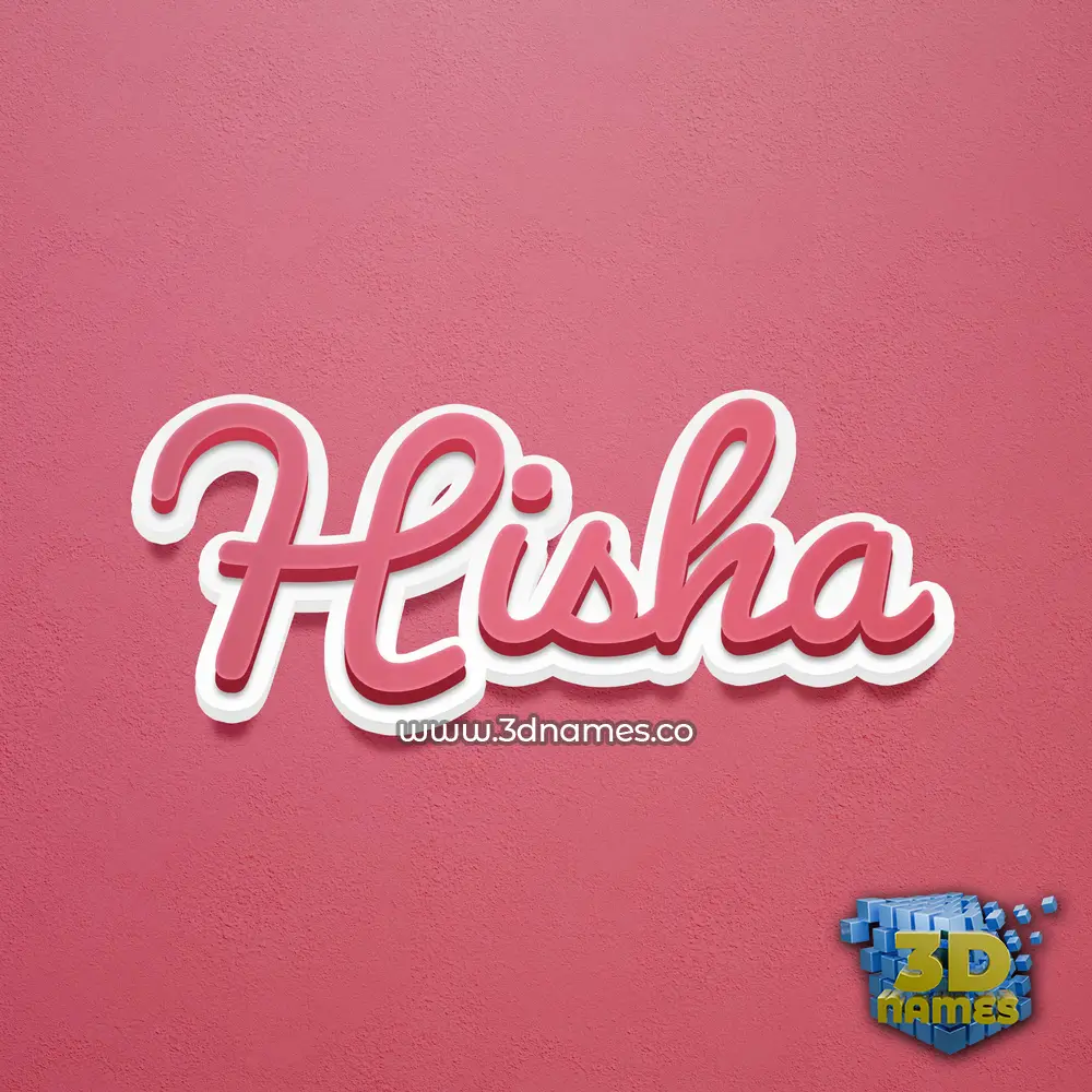 hisha in Red Scribble style - 3D name wallpaper