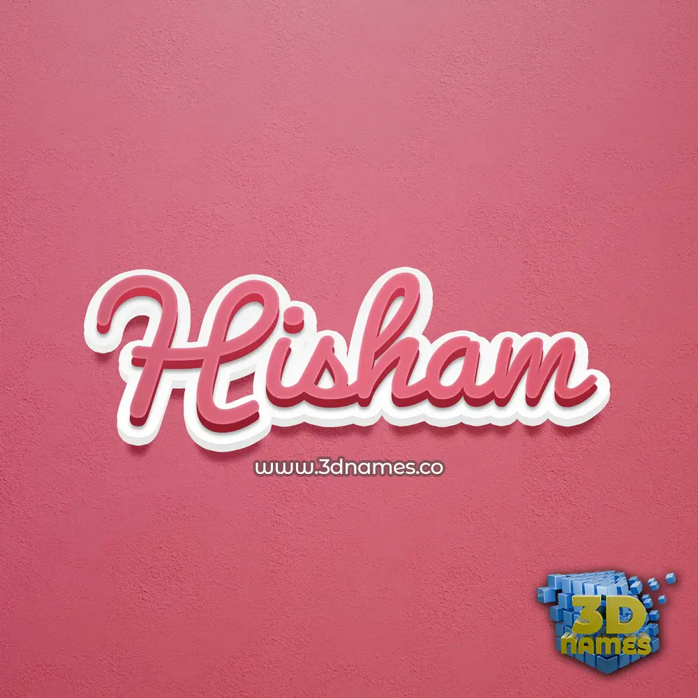 hisham in Red Scribble style - 3D name wallpaper