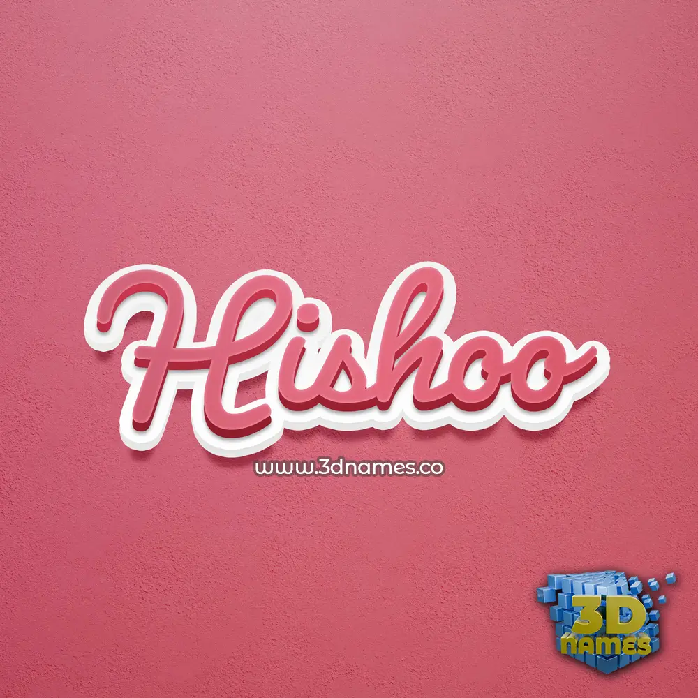 hishoo in Red Scribble style - 3D name wallpaper