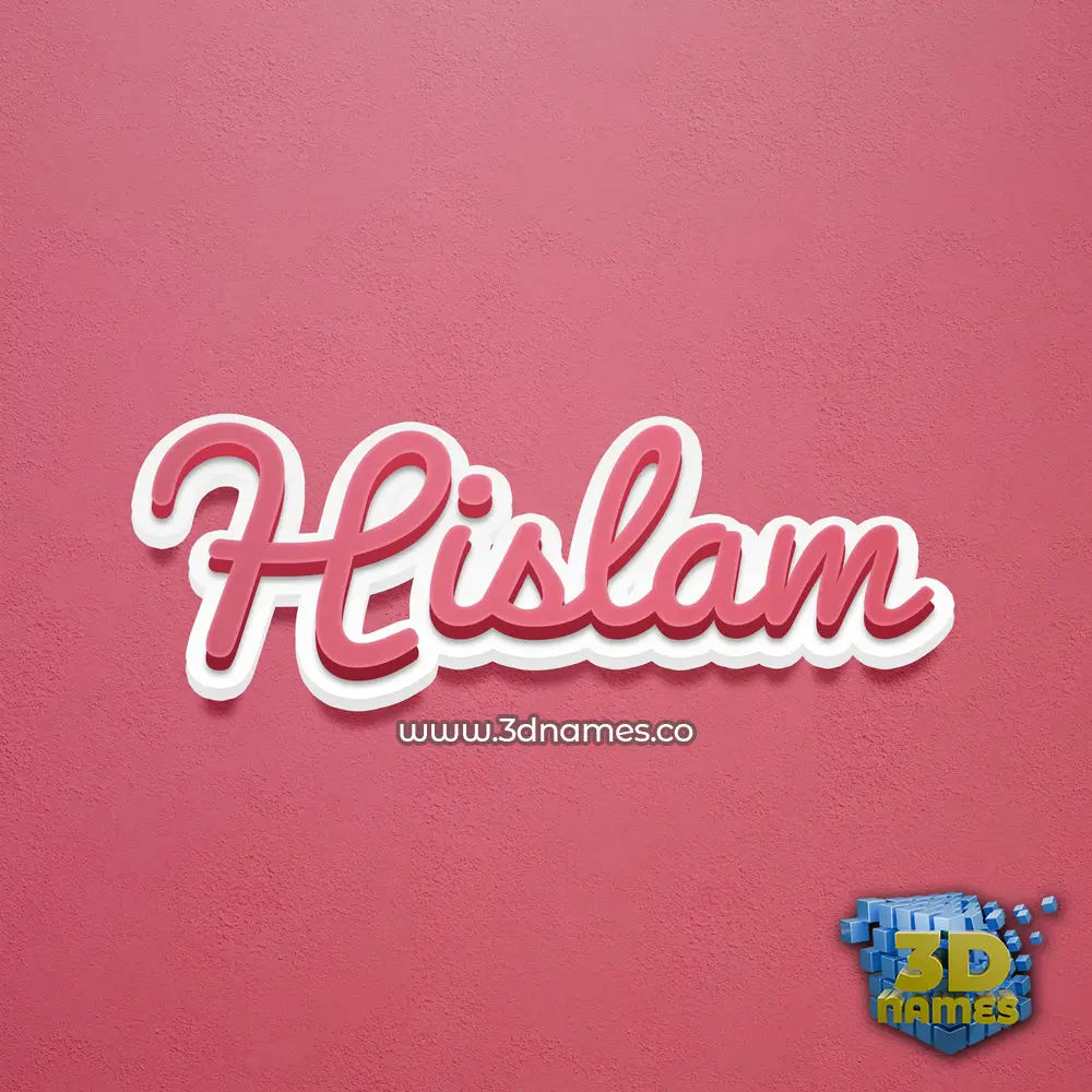hislam in Red Scribble style - 3D name wallpaper