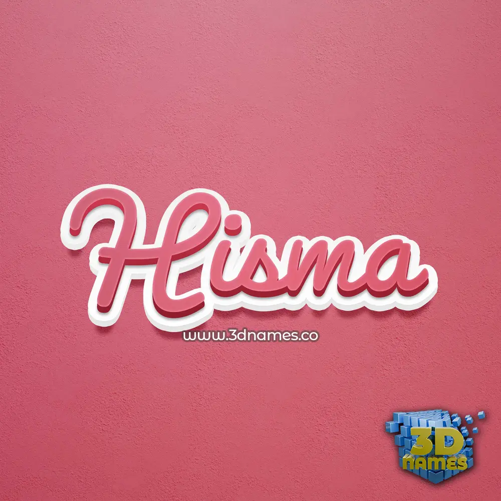 hisma in Red Scribble style - 3D name wallpaper
