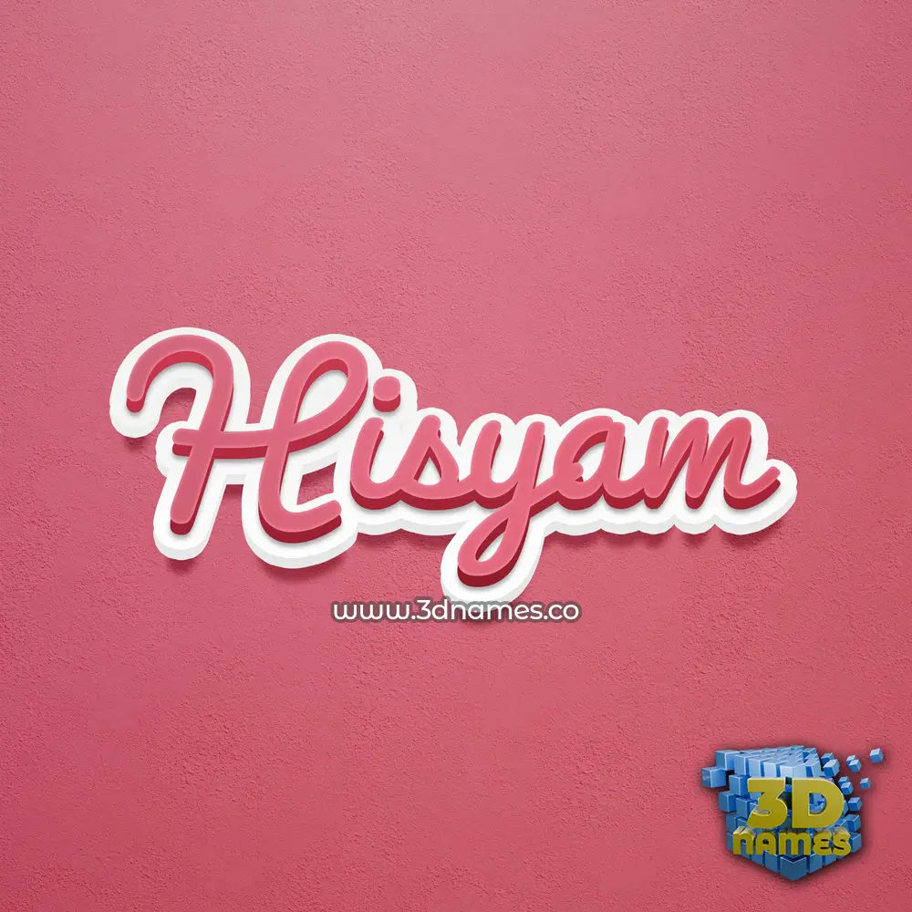 hisyam in Red Scribble style - 3D name wallpaper