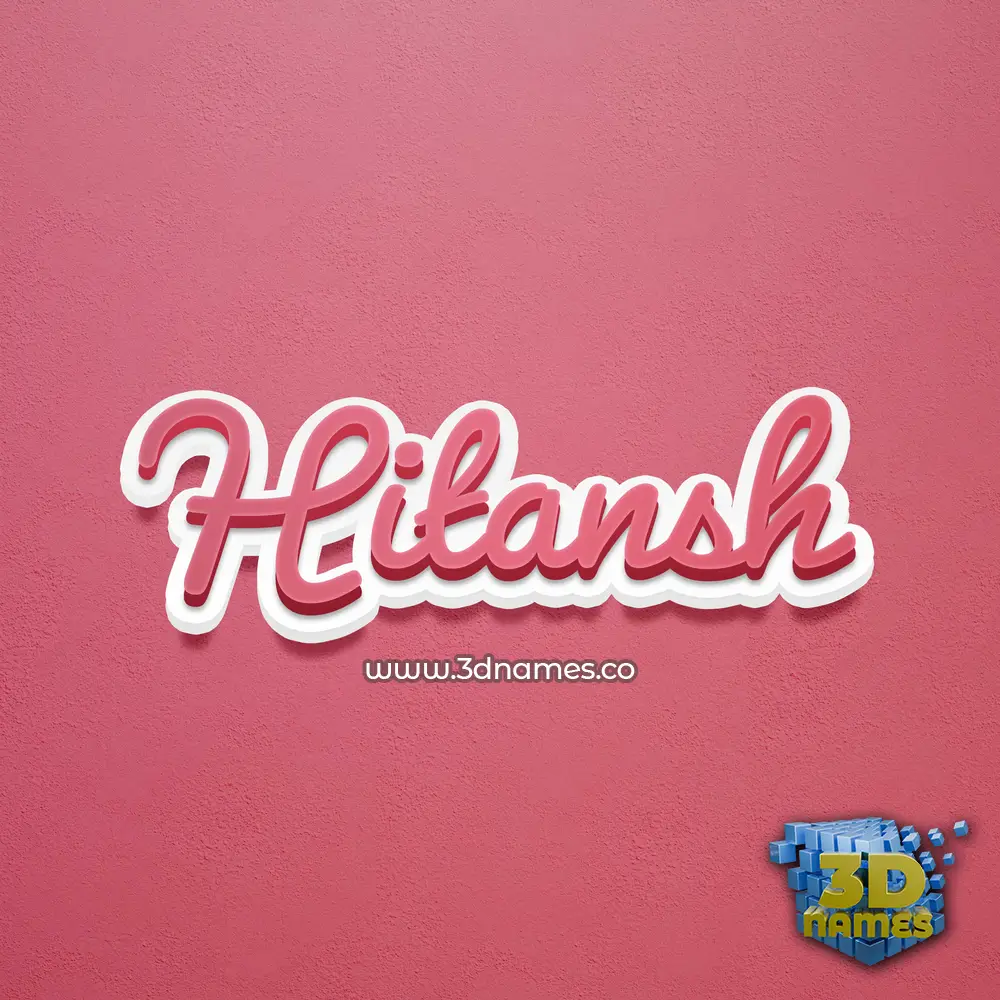 hitansh in Red Scribble style - 3D name wallpaper