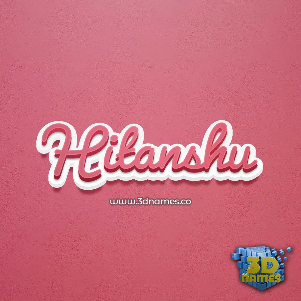 hitanshu in Red Scribble style - 3D name wallpaper