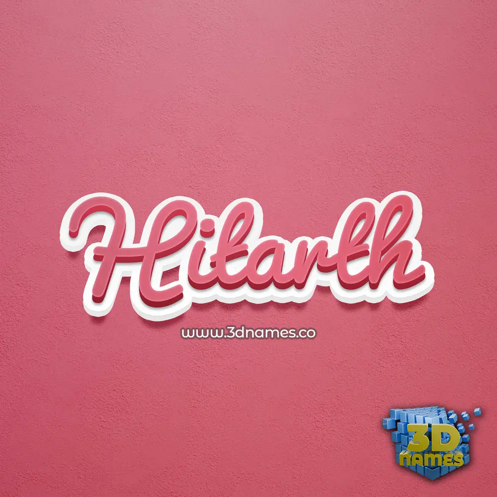 hitarth in Red Scribble style - 3D name wallpaper