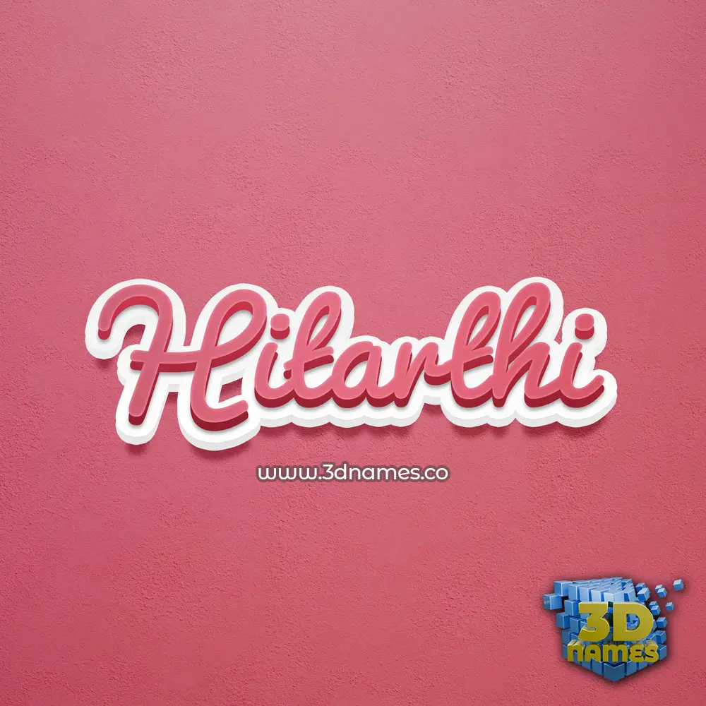 hitarthi in Red Scribble style - 3D name wallpaper