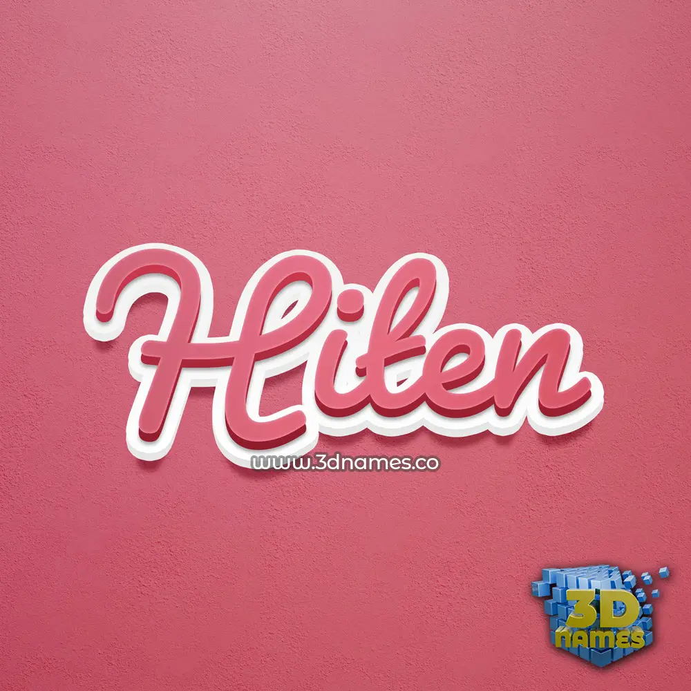 hiten in Red Scribble style - 3D name wallpaper