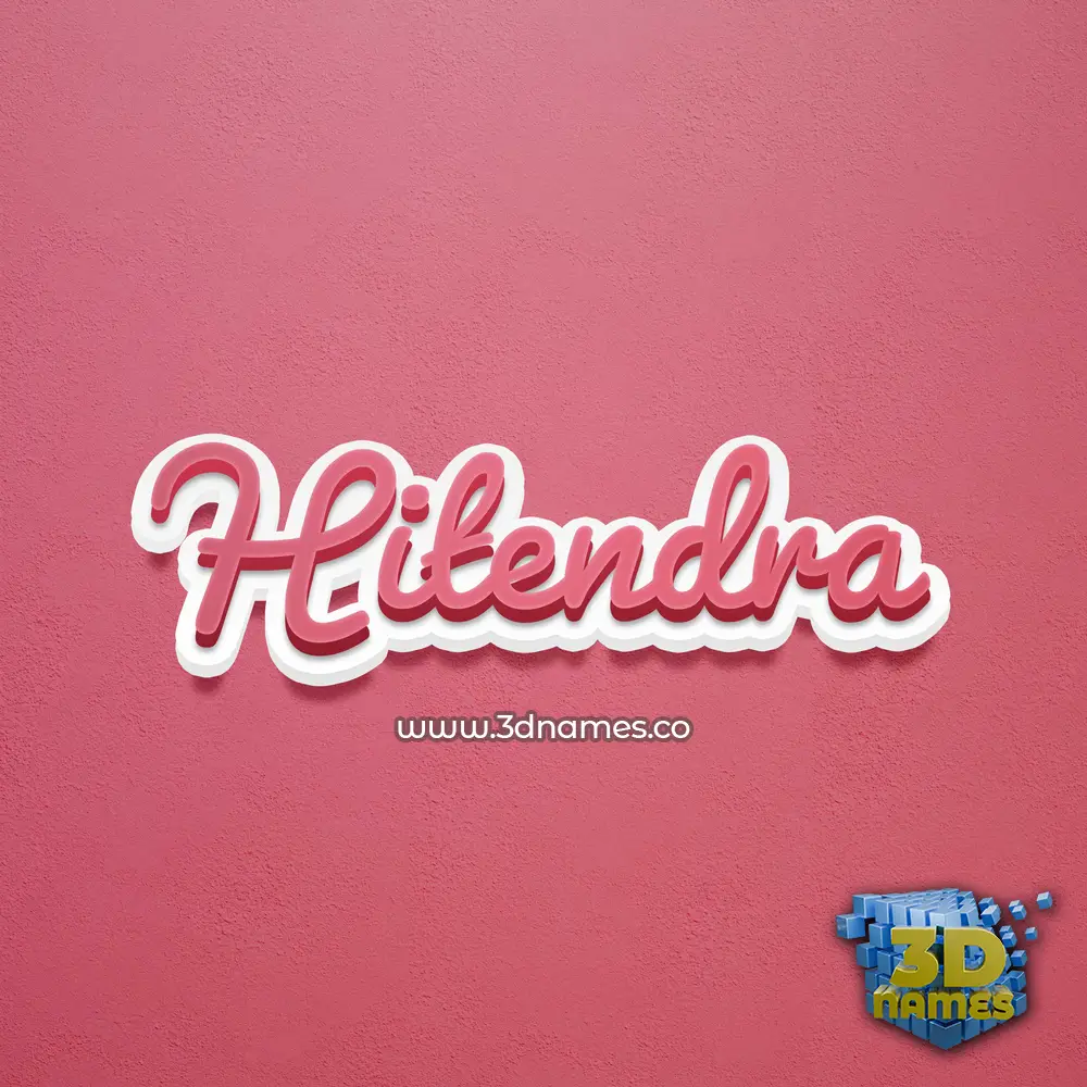 hitendra in Red Scribble style - 3D name wallpaper