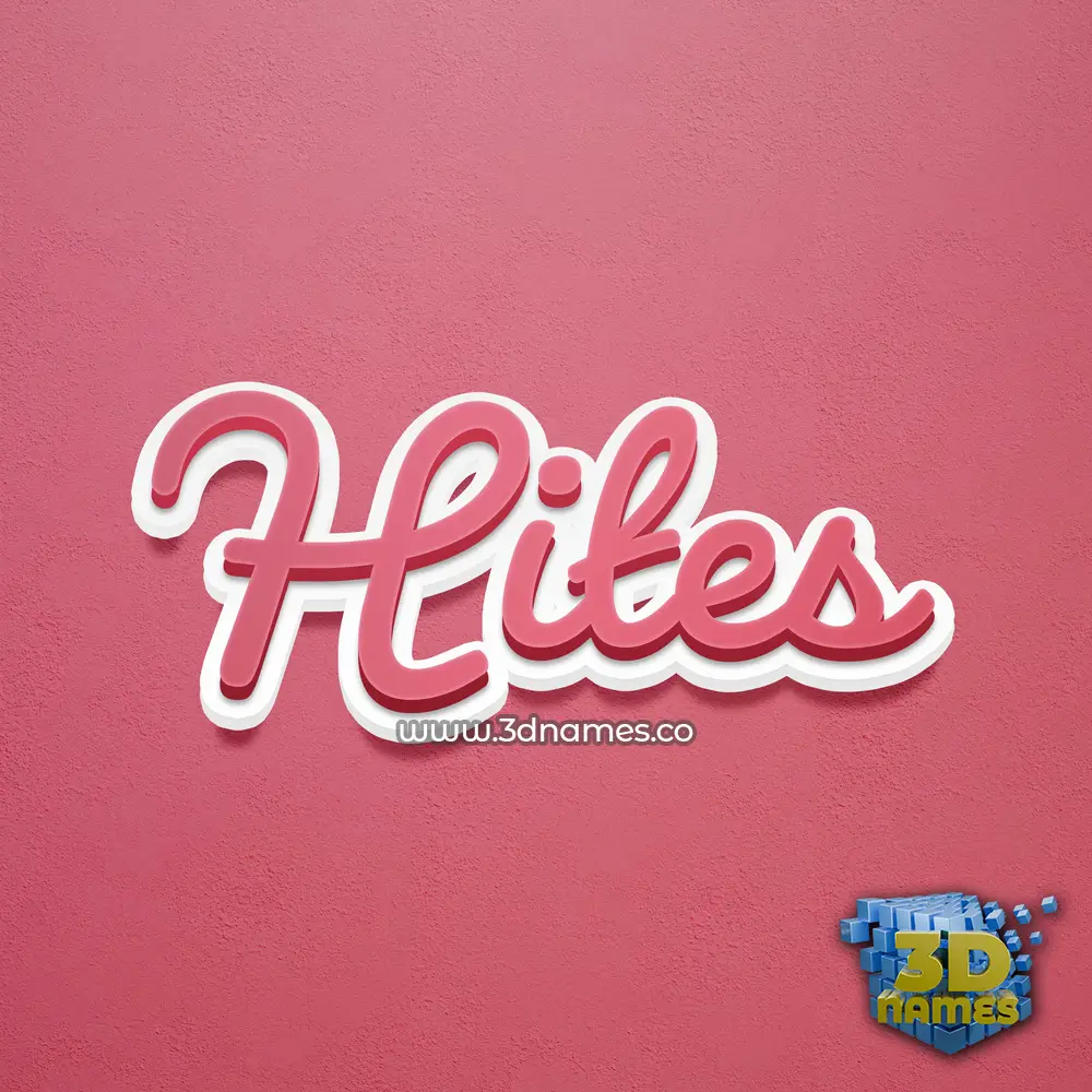 hites in Red Scribble style - 3D name wallpaper