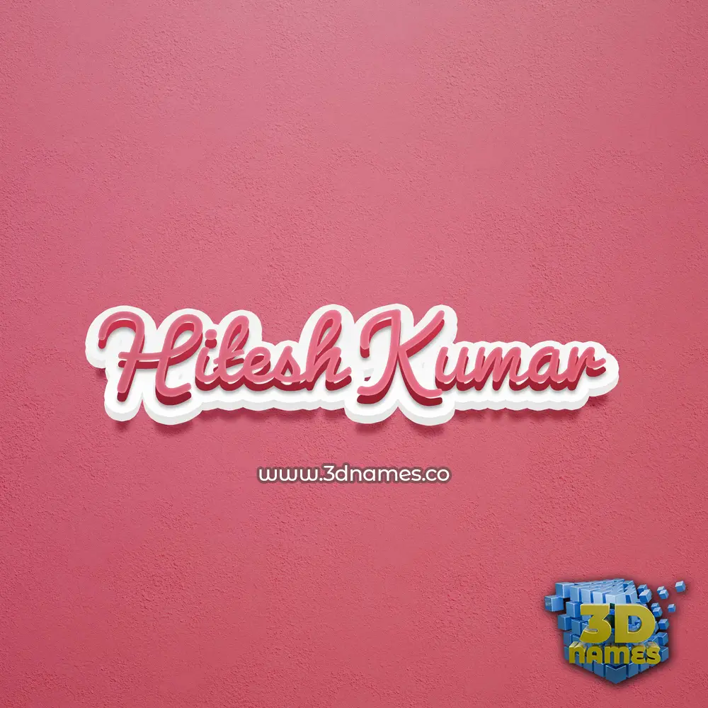 hitesh kumar in Red Scribble style - 3D name wallpaper