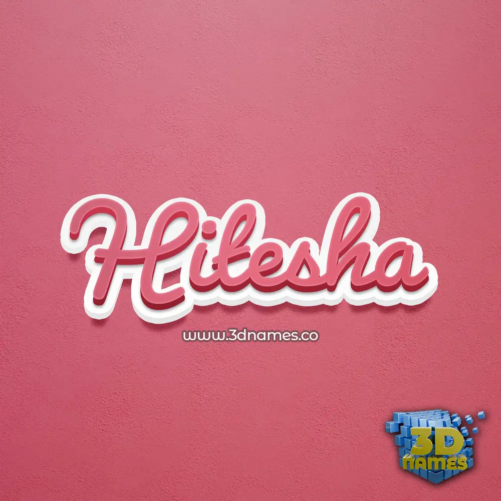 hitesha in Red Scribble style - 3D name wallpaper