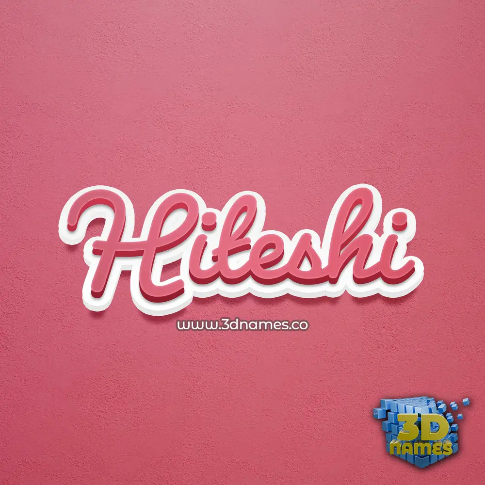 hiteshi in Red Scribble style - 3D name wallpaper