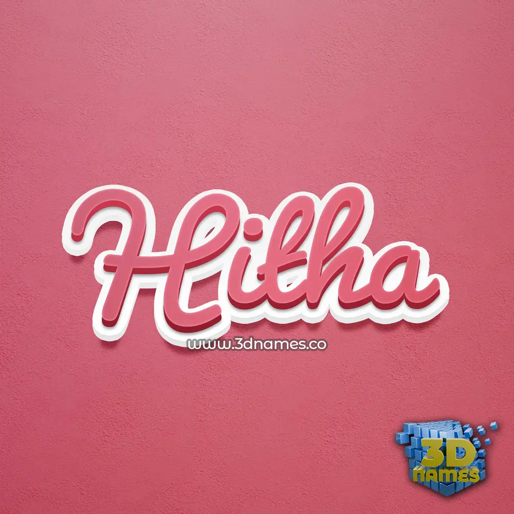 hitha in Red Scribble style - 3D name wallpaper