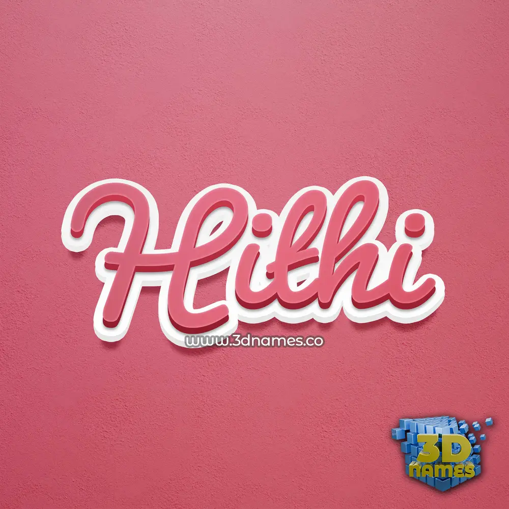 hithi in Red Scribble style - 3D name wallpaper
