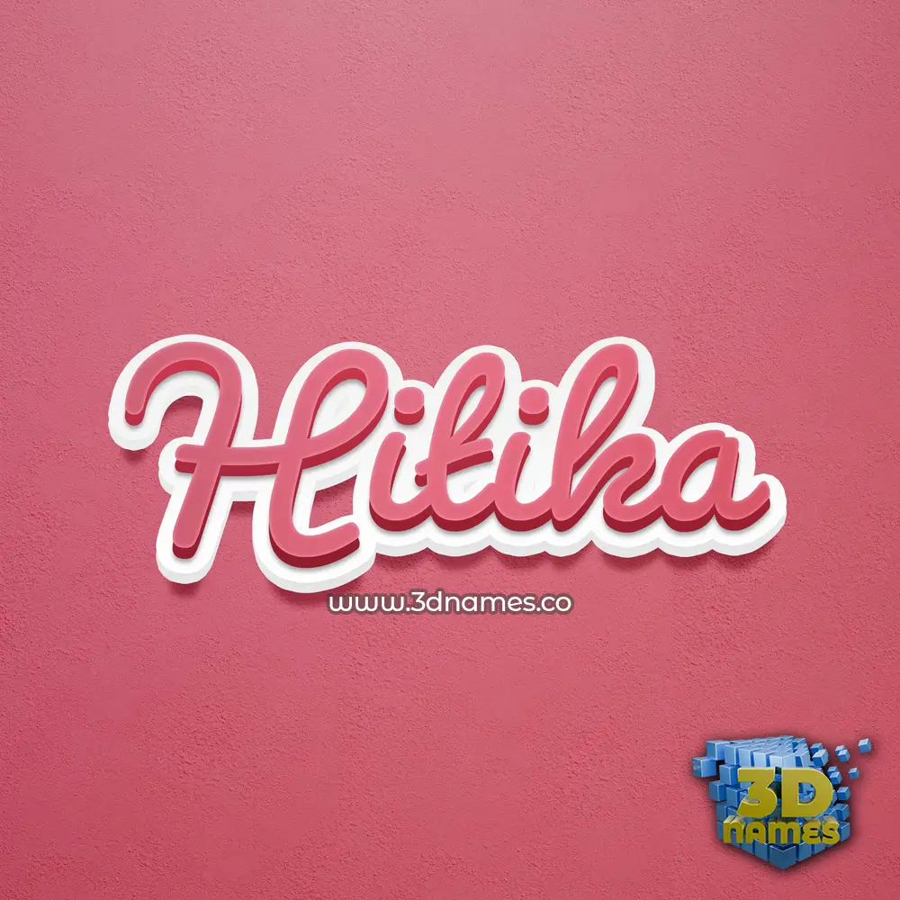 hitika in Red Scribble style - 3D name wallpaper