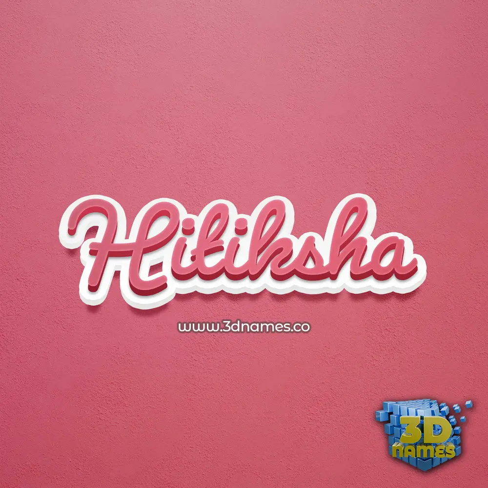 hitiksha in Red Scribble style - 3D name wallpaper