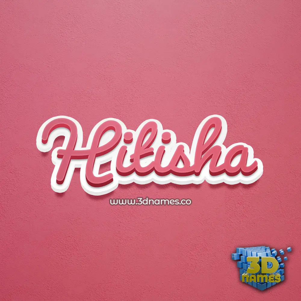 hitisha in Red Scribble style - 3D name wallpaper