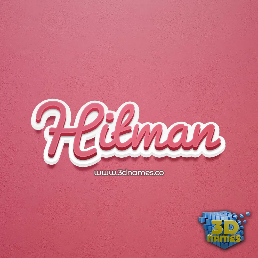 hitman in Red Scribble style - 3D name wallpaper