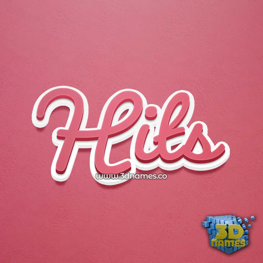 hits in Red Scribble style - 3D name wallpaper