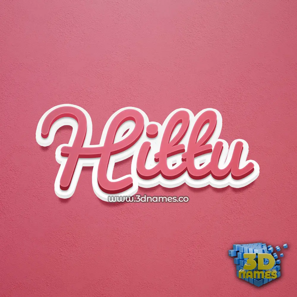 hittu in Red Scribble style - 3D name wallpaper