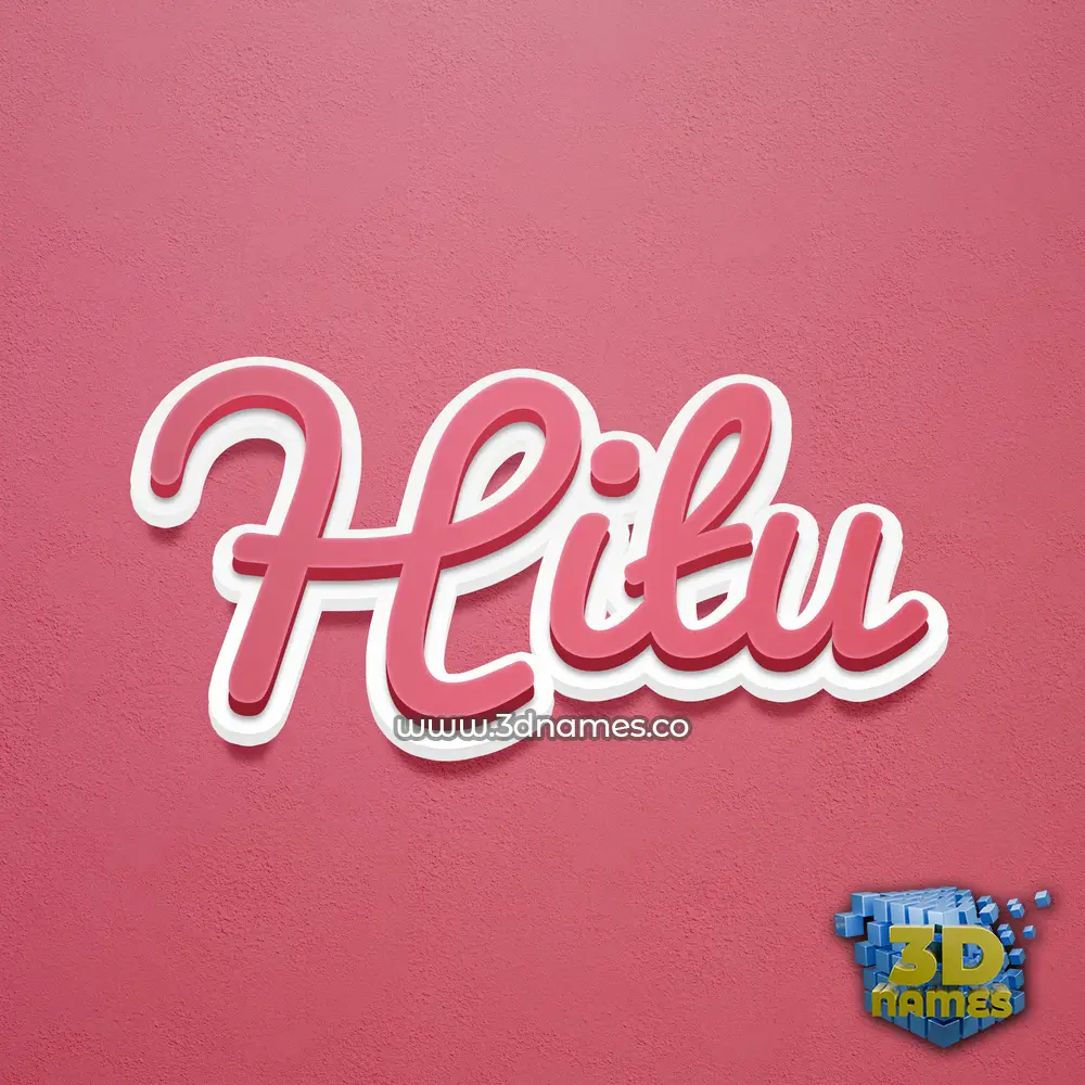 hitu in Red Scribble style - 3D name wallpaper