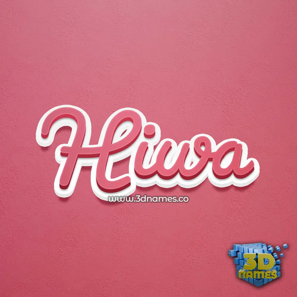 hiwa in Red Scribble style - 3D name wallpaper