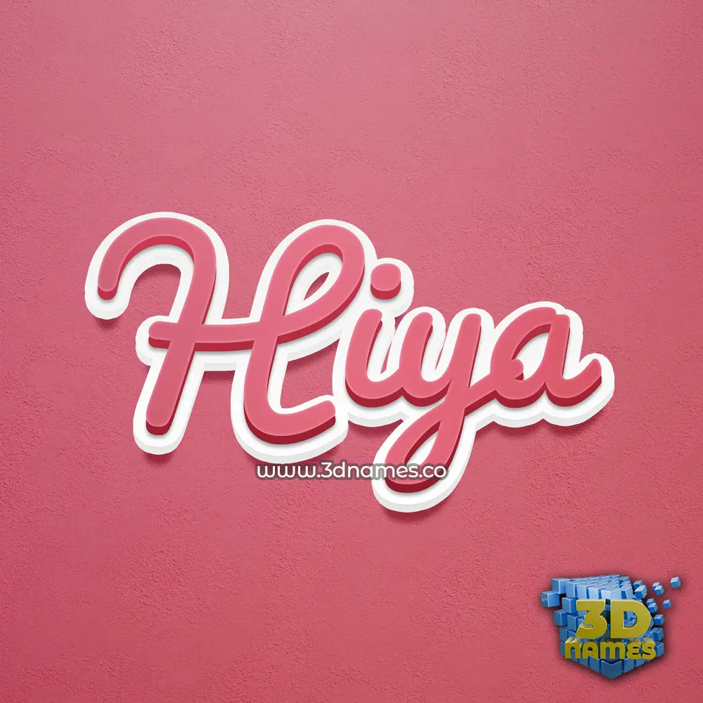 hiya in Red Scribble style - 3D name wallpaper