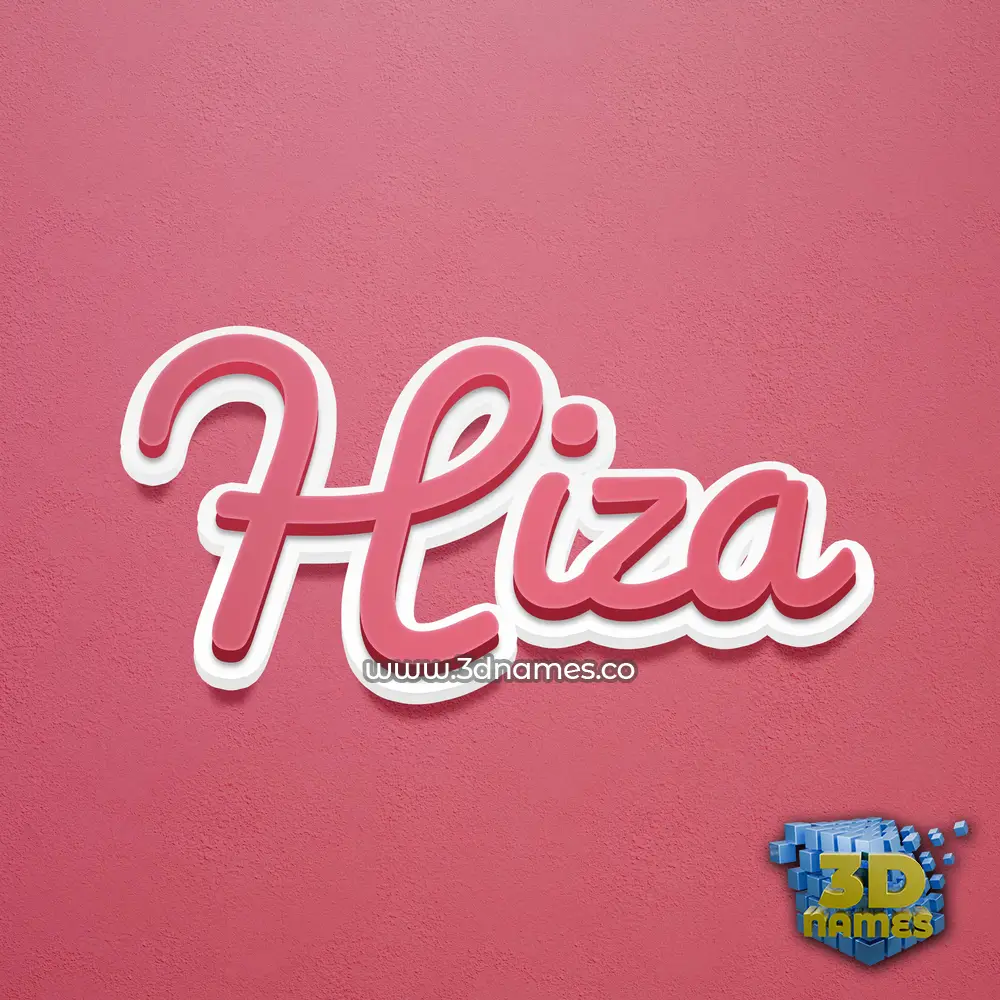 hiza in Red Scribble style - 3D name wallpaper