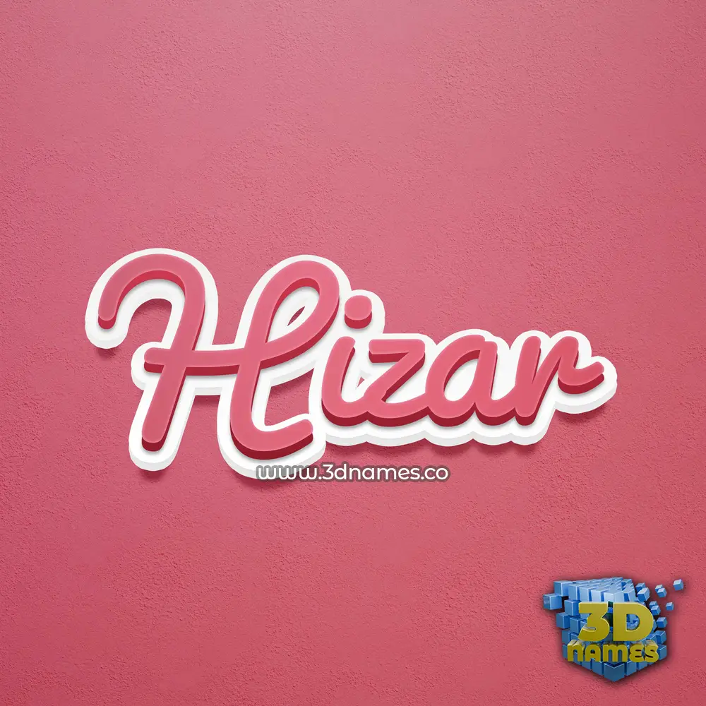 hizar in Red Scribble style - 3D name wallpaper