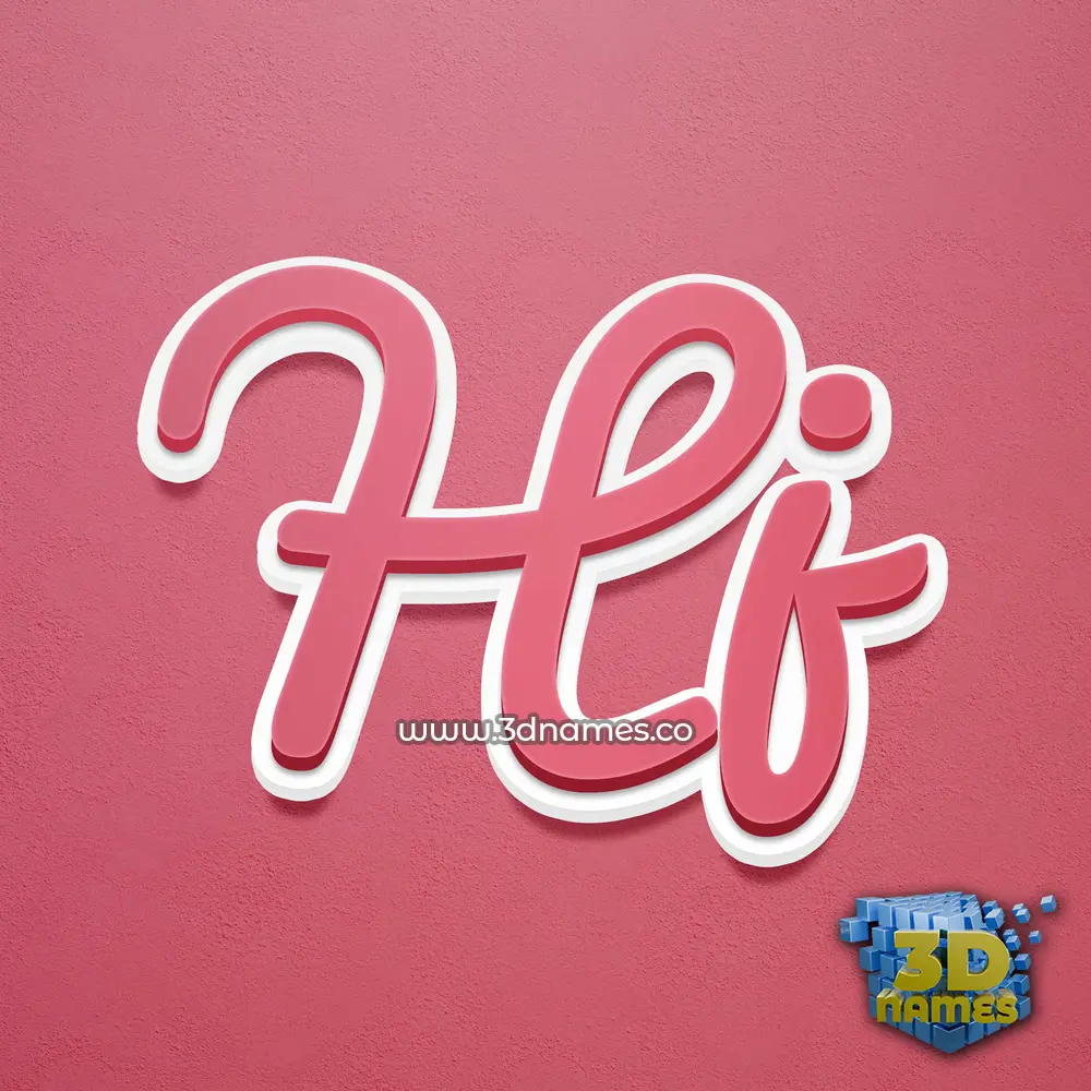 hj in Red Scribble style - 3D name wallpaper