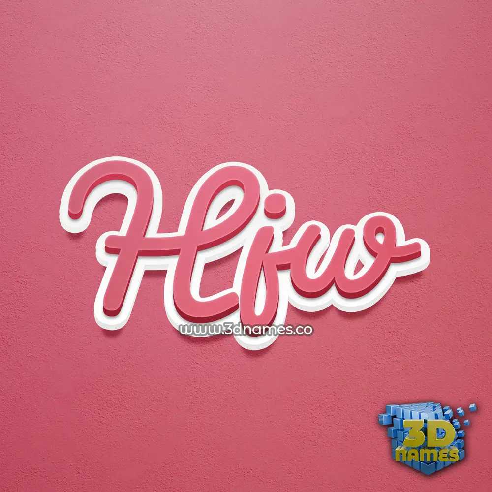 hjw in Red Scribble style - 3D name wallpaper