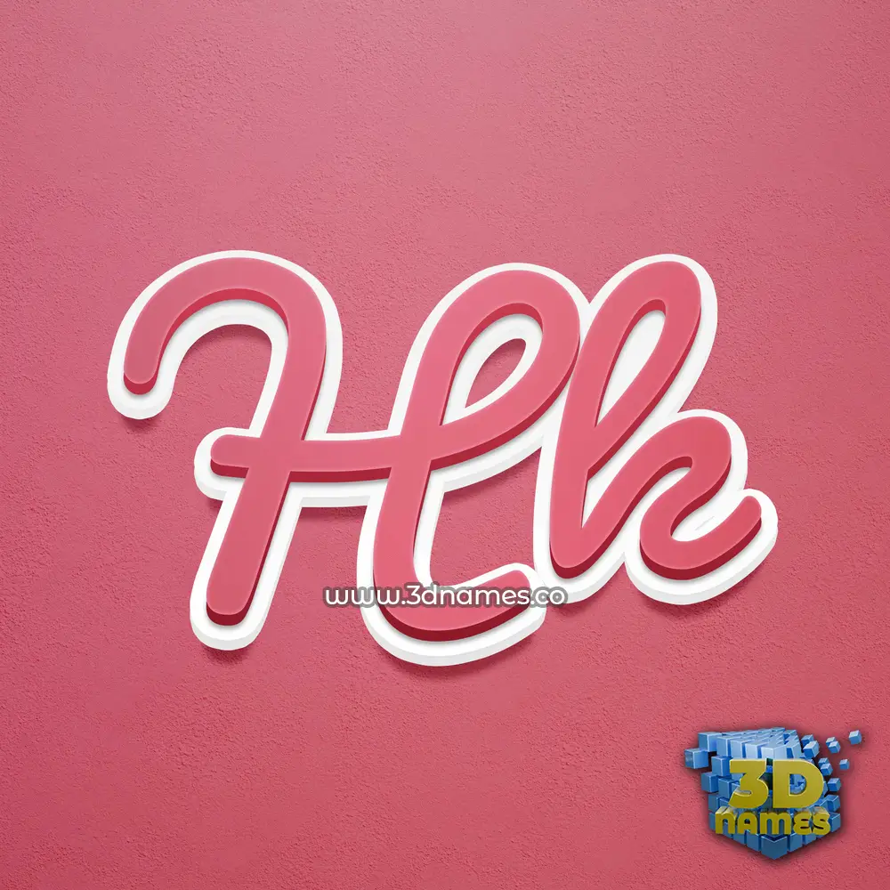 hk in Red Scribble style - 3D name wallpaper