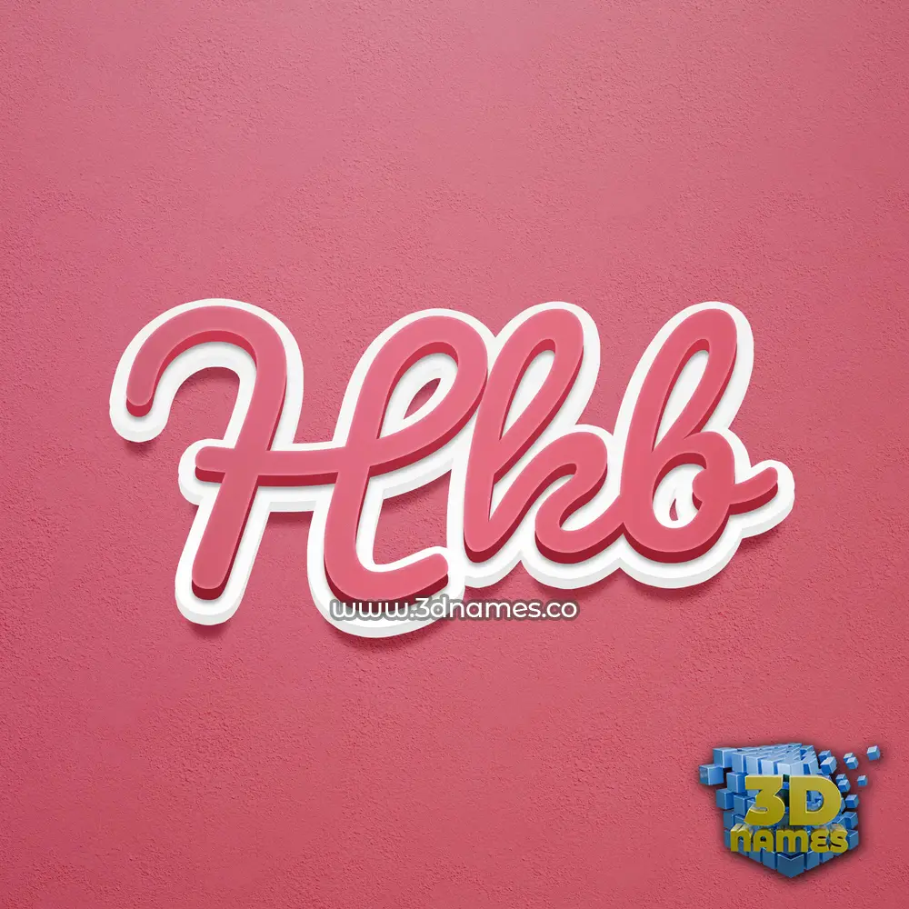 hkb in Red Scribble style - 3D name wallpaper