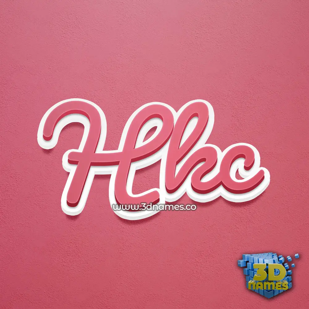 hkc in Red Scribble style - 3D name wallpaper