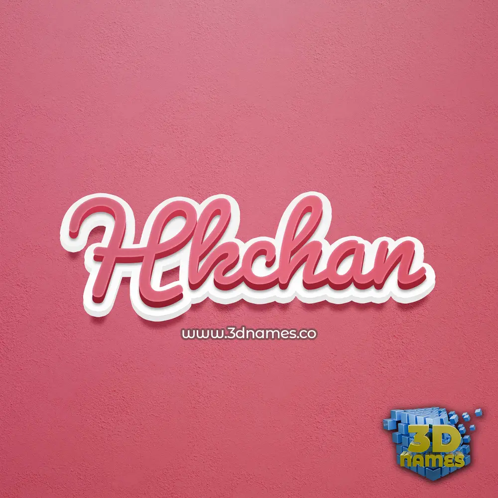 hkchan in Red Scribble style - 3D name wallpaper