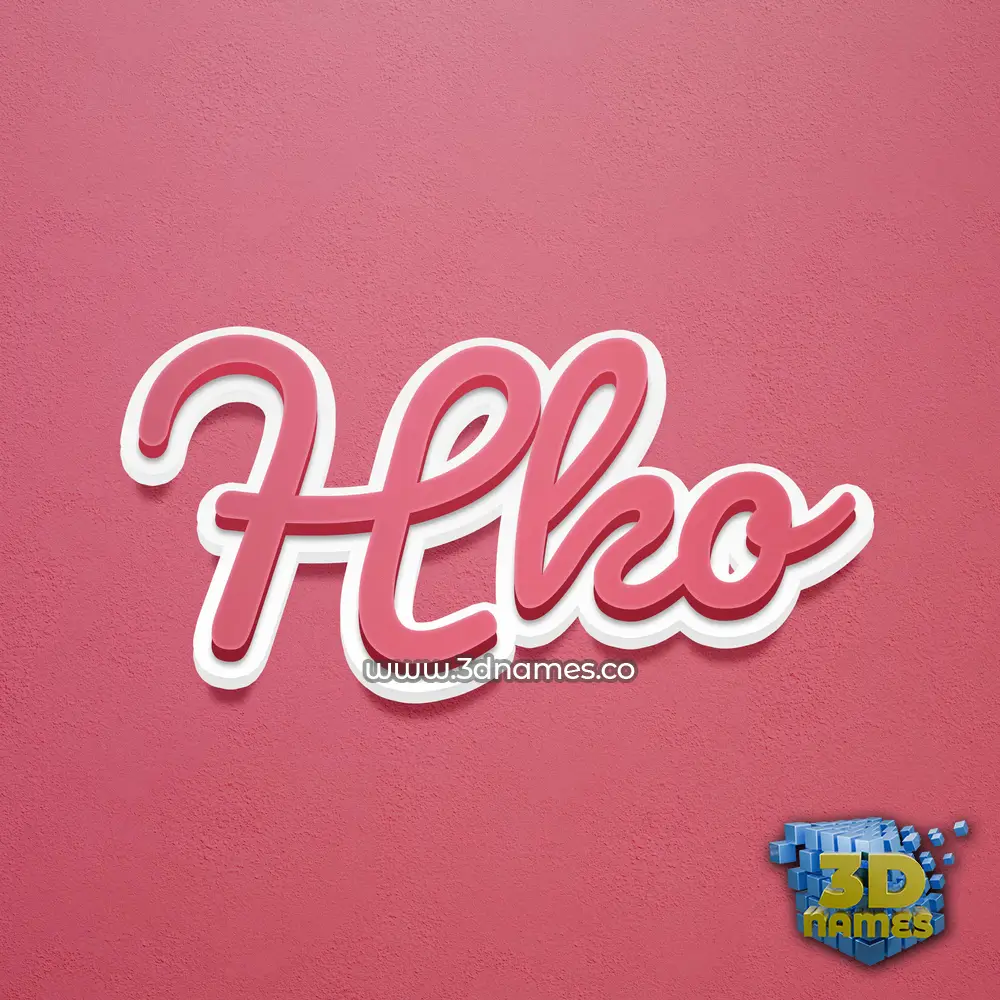 hko in Red Scribble style - 3D name wallpaper