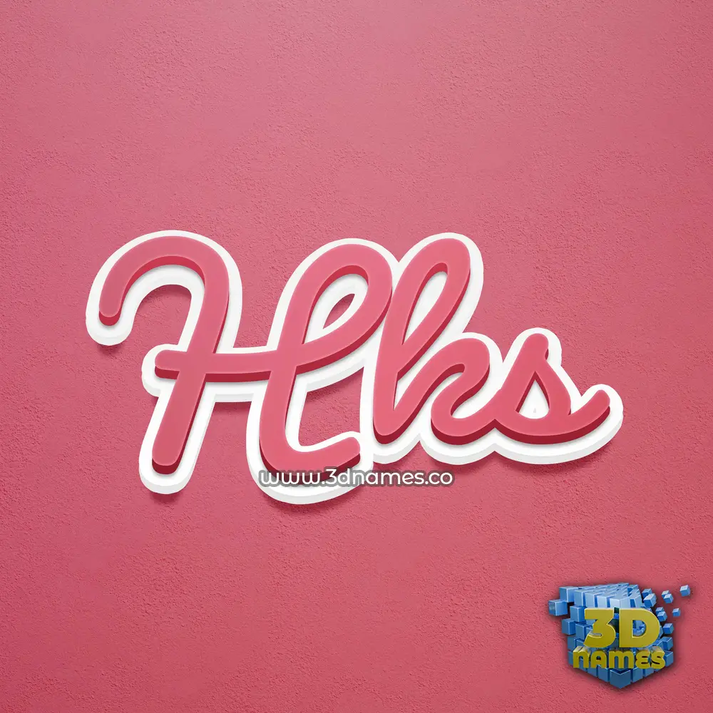 hks in Red Scribble style - 3D name wallpaper