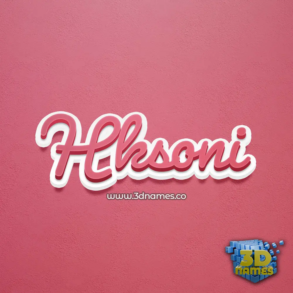 hksoni in Red Scribble style - 3D name wallpaper