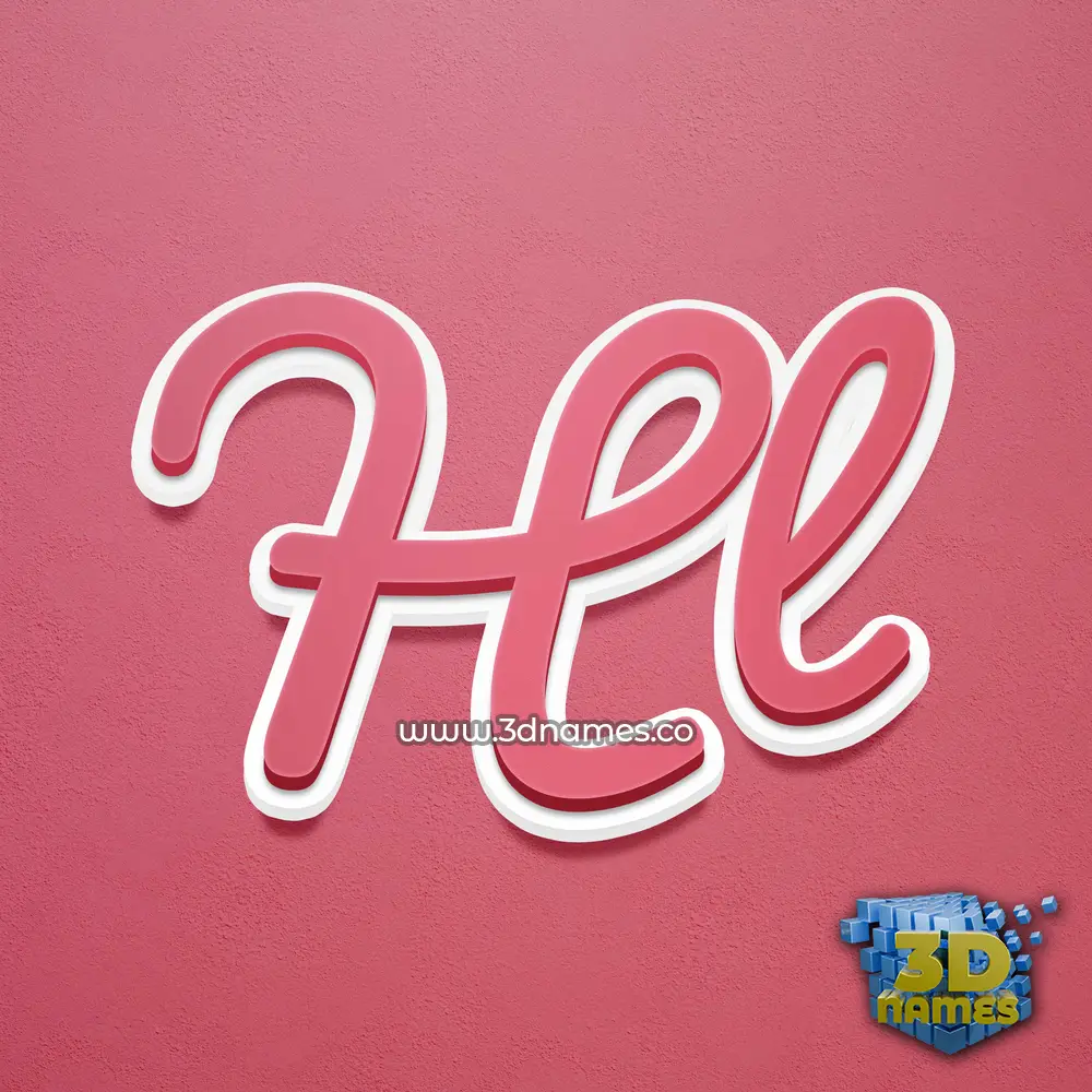 hl in Red Scribble style - 3D name wallpaper