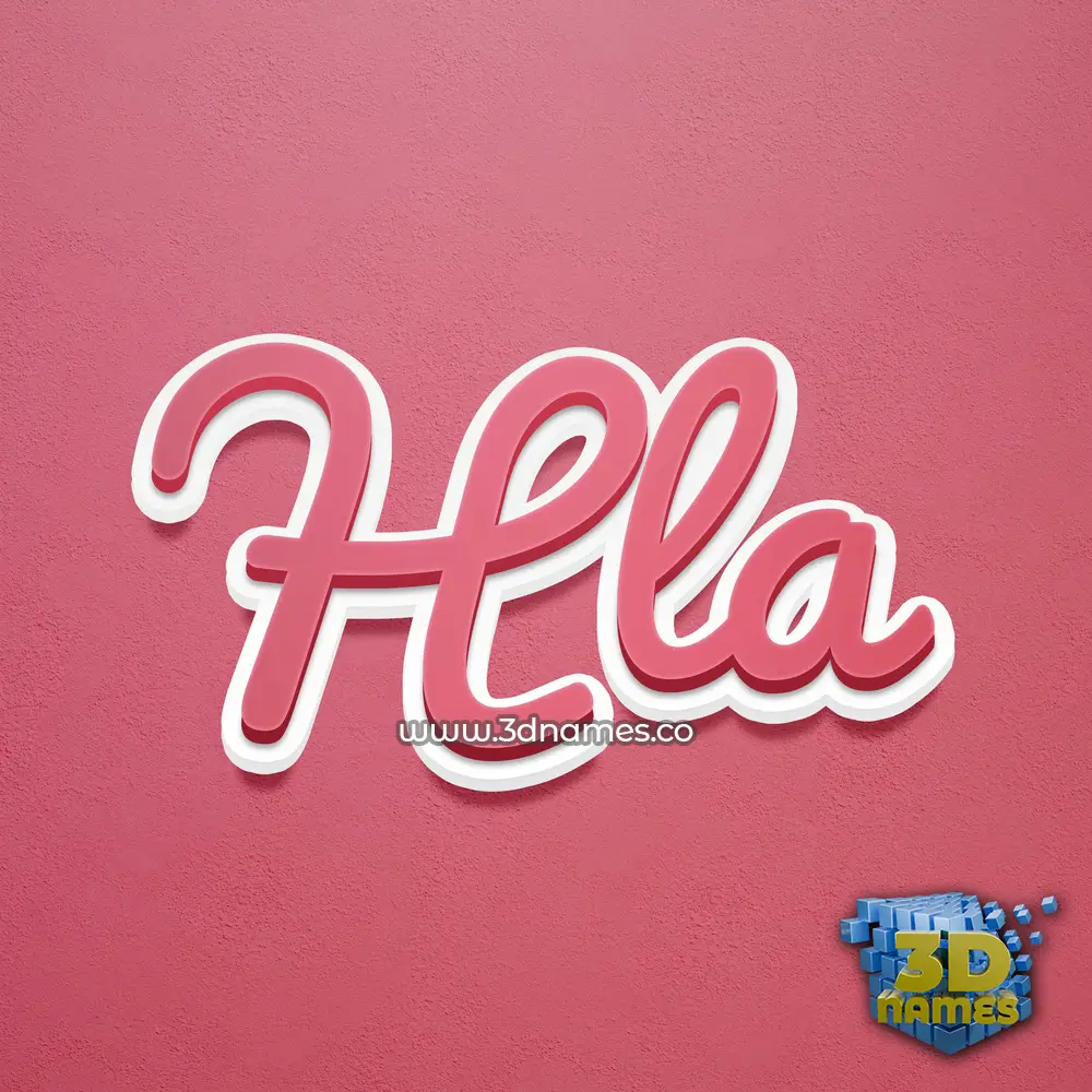 hla in Red Scribble style - 3D name wallpaper