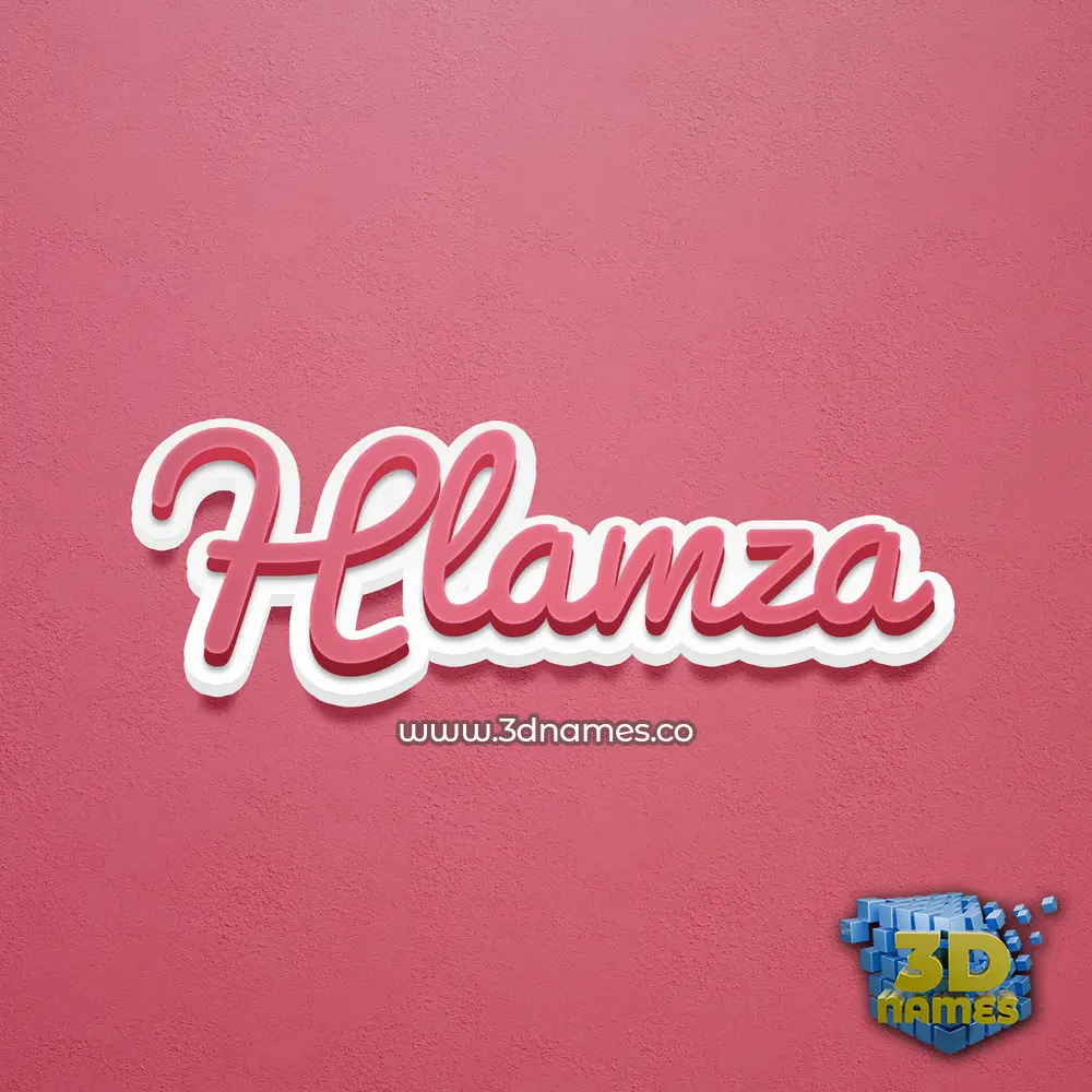 hlamza in Red Scribble style - 3D name wallpaper