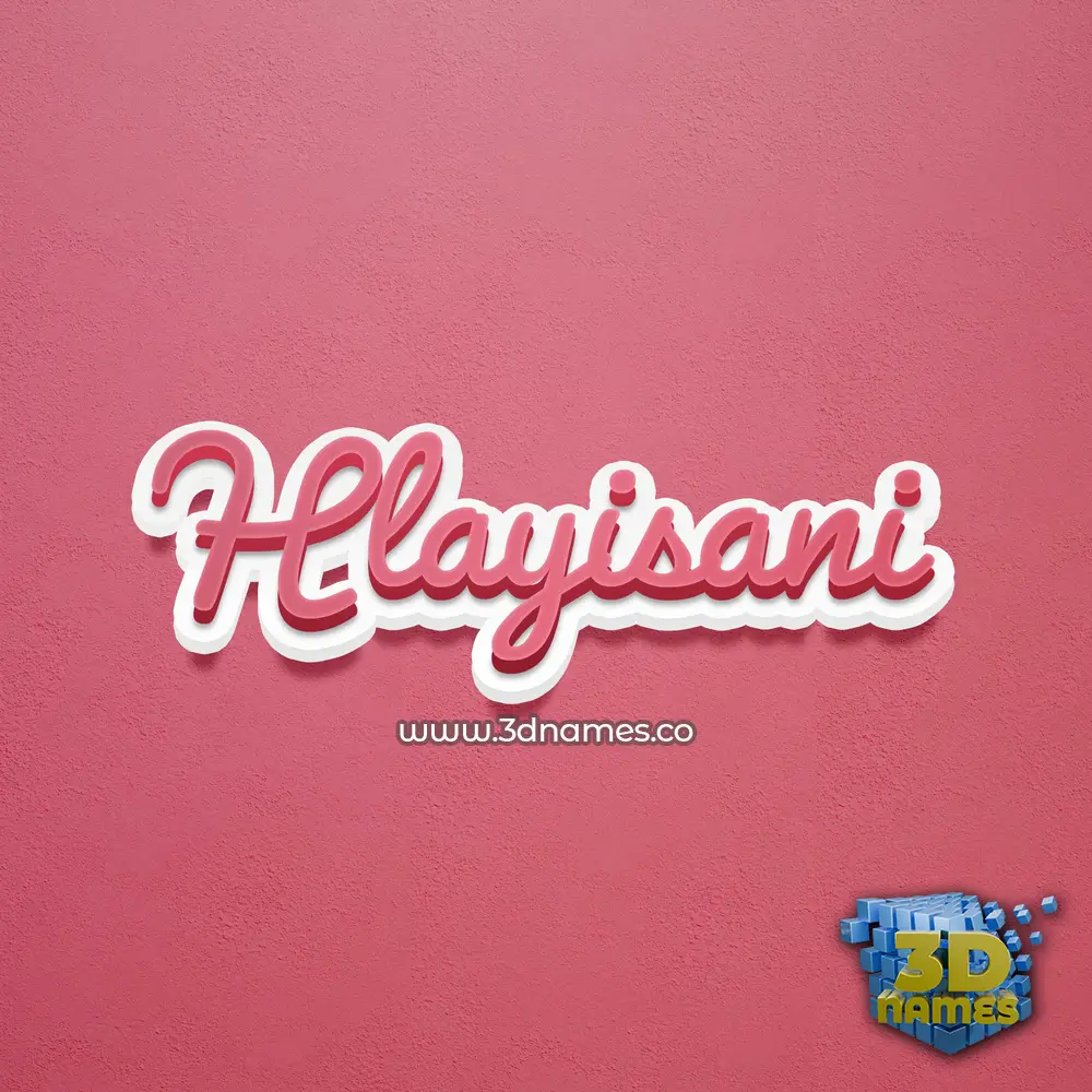 hlayisani in Red Scribble style - 3D name wallpaper