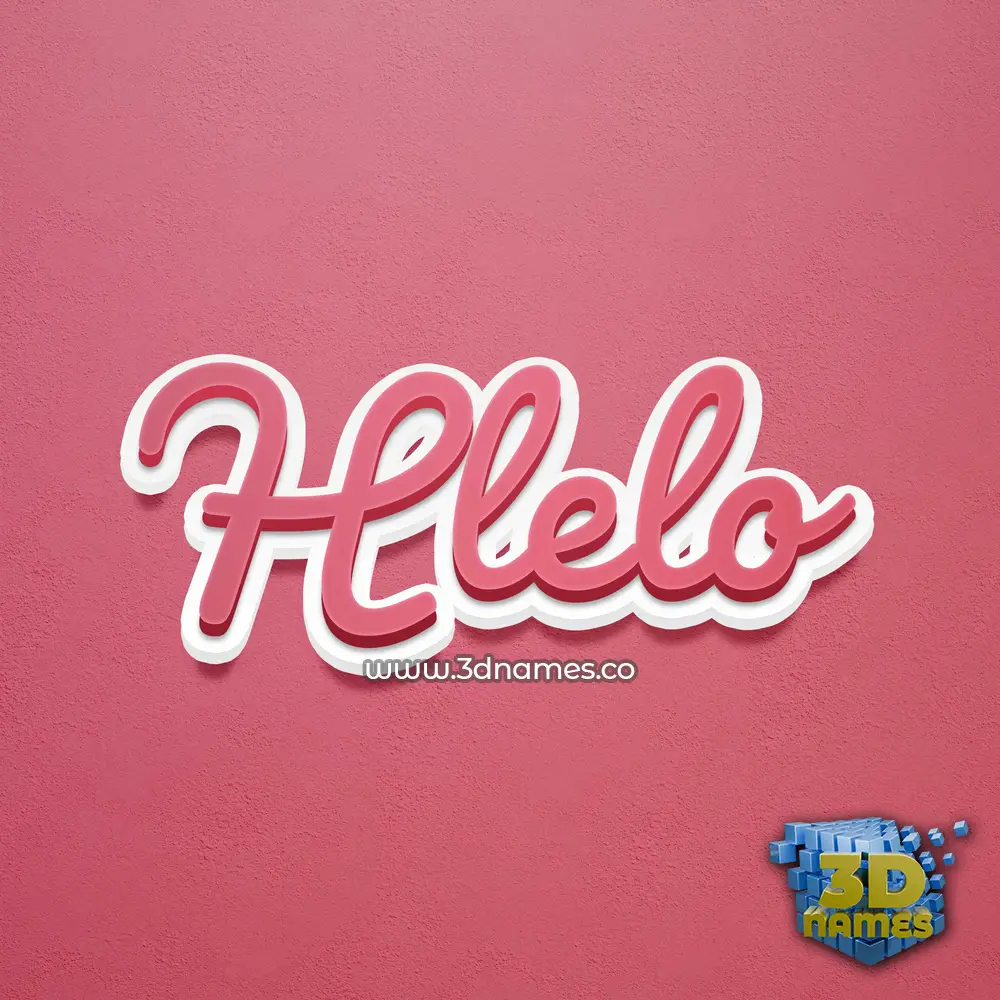 hlelo in Red Scribble style - 3D name wallpaper